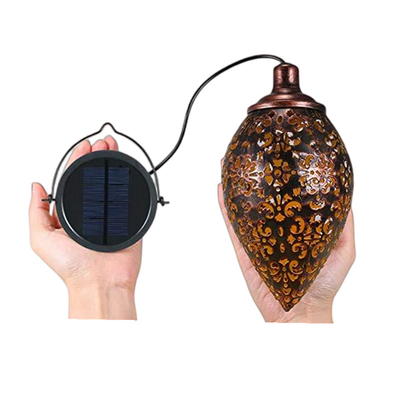 Hängende Solarwasserdichtes Solargarten-Leichtmetall im Freien geschmiedete Retro- Laterne des licht-IP44