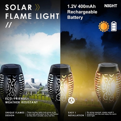 Der Solarblinkendes wasserdichtes Solar-LED Licht 12LED 33LED flammen-Taschenlampen-im Freien