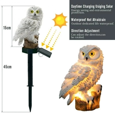 Wasserdichtes angetriebenes Solarweihnachten des Garten-LED Owl Animal Lawn Ornament Unique