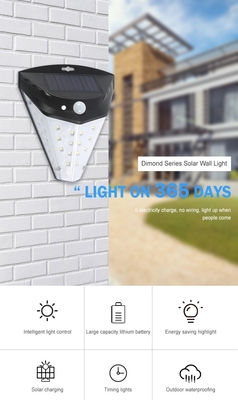 Große Weitwinkel-angetriebene LED SolarWandleuchte 2700K 42led für Garten-Hof