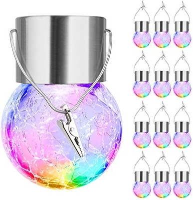 Dekorative gebrochene Glaskugel-im Freien helles wasserdichtes Ball-Solarlicht mit Griff