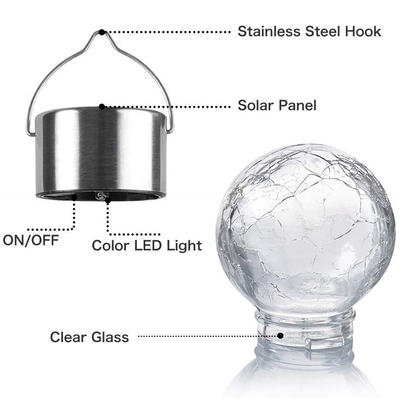 Dekorative gebrochene Glaskugel-im Freien helles wasserdichtes Ball-Solarlicht mit Griff