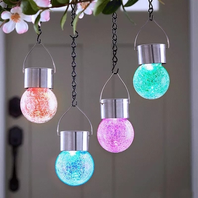 Dekorative gebrochene Glaskugel-im Freien helles wasserdichtes Ball-Solarlicht mit Griff