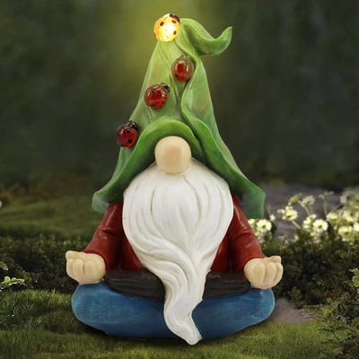 Solarlicht macht Platten-Garten-Statuen-zwergartige Solargeschenk-Lampe in Handarbeit