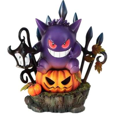 Geist-Kürbis-Laternen-helles Solarhandwerk Anime Gengar Halloween stellt Mond-Schatten-Statue dar