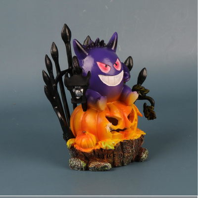 Geist-Kürbis-Laternen-helles Solarhandwerk Anime Gengar Halloween stellt Mond-Schatten-Statue dar
