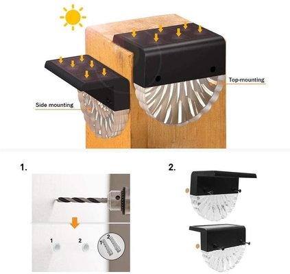 Weicher warmer weißer angetriebener Solarzaun Post Lights Outdoor wasserdichtes 2700K