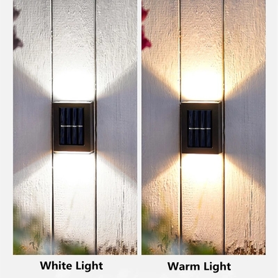 2/6LED auf und ab angetriebene LED-Wandleuchte-Treppen-Gang-Garten-Solardekoration im Freien