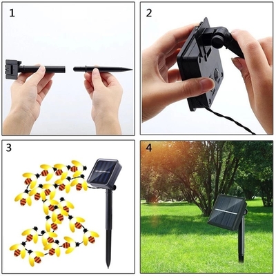 Angetriebener SolarHoney Bee Fairy String Lights 20 LED für Garten im Freien