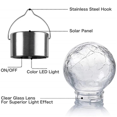Solarlicht-wasserdichter Dekorations-Glaskugel-Leuchter des knistern-IP65