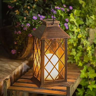 Hängende Solar-LED Garten-Lichter der Laternen-3500K mit Kerzen-Aufflackern