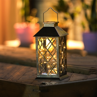 Hängende Solar-LED Garten-Lichter der Laternen-3500K mit Kerzen-Aufflackern